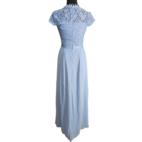 NWT Formal Chiffon & Lace Full Length Gown Bridesmaid Party Dress Small - Picture 11 of 11